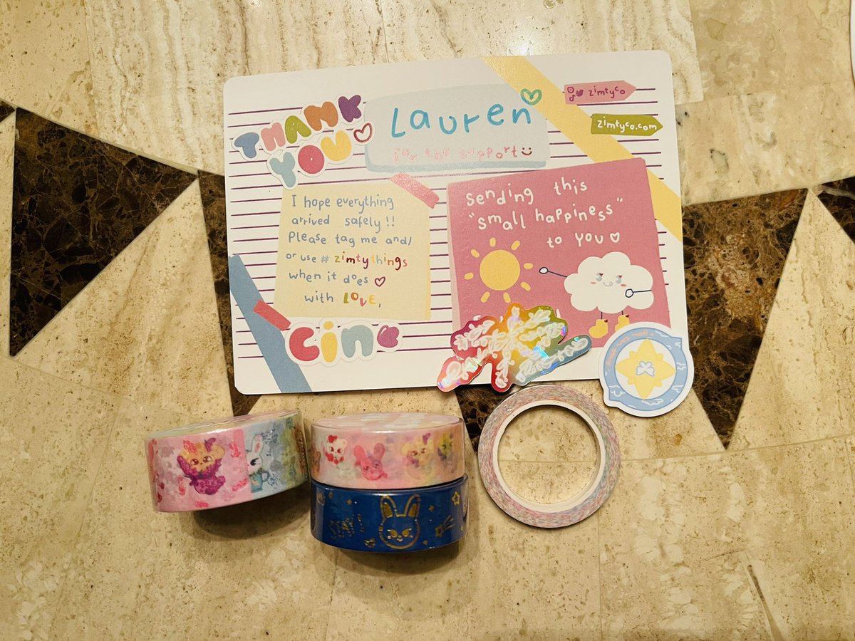 noonadouhaveabf's tweet photo. Thank you so much @zimtyco for these cute washi tapes and extra goodies, I love them so much! Such cute packaging too 🥺 #zimtythings https://t.co/hwRfs7BXrC