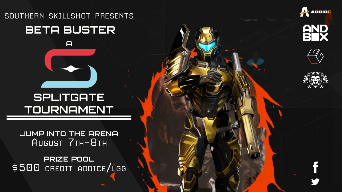 Hop in a portal and slip your way into our Beta Buster tournament! Our two-day <a href="/Splitgate/">SPLITGATE: Arena Reloaded</a> event will test your skills in the arena for your share of $500, courtesy of @LethalGamingGr and <a href="/AddiceInc/">Addice Inc.</a>!

Get your spot while you can!
battlefy.com/southern-skill…