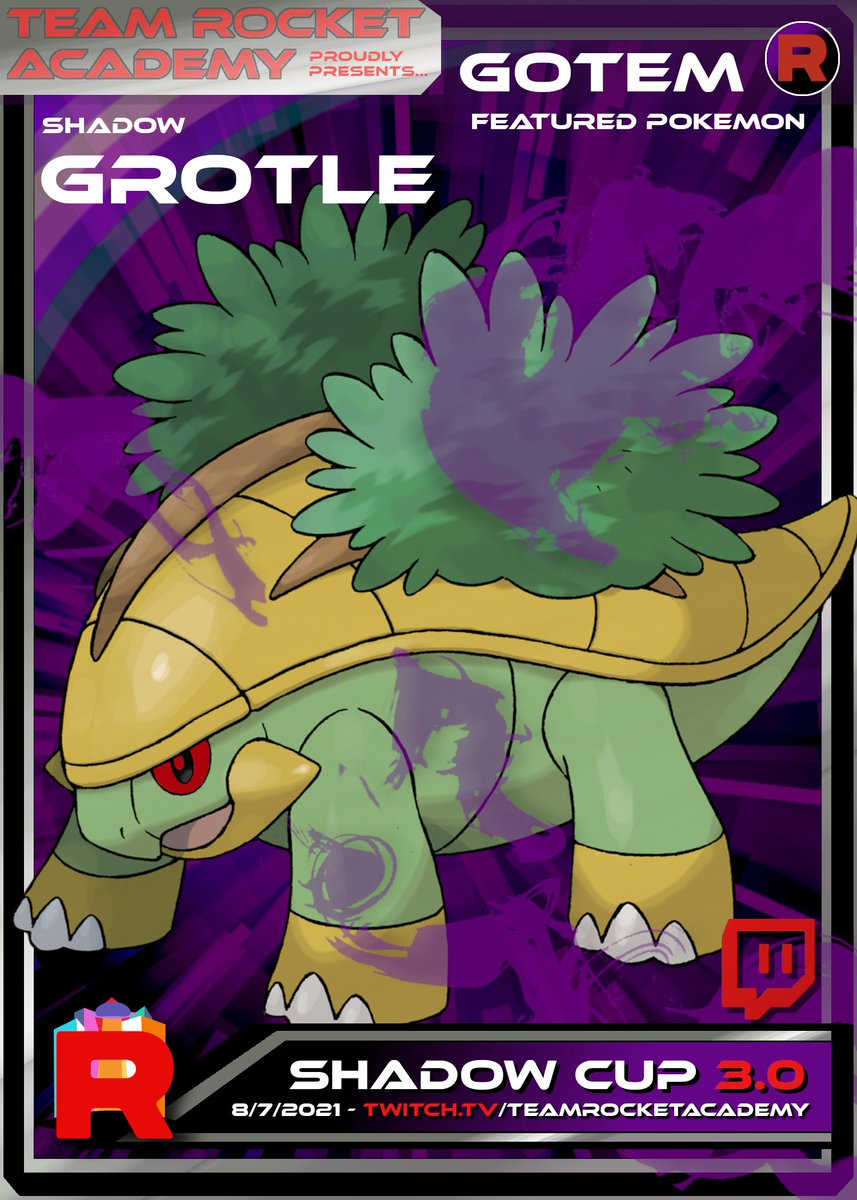 TeamRocketPVP's tweet photo. The Signature Shadow Pokemon of our very first Shadow Cup CHAMPION @PoGOGotem is Grotle! ๐๐ข
Don't miss Shadow Cup 3.0, TOMORROW! ๐
๐ https://t.co/SX3LQVigaM
๐
8/7
๐ 1pm EST
๐บ https://t.co/I7TSBGz67V
#PokemonGO #ShadowCup https://t.co/WSkKi2hwcX