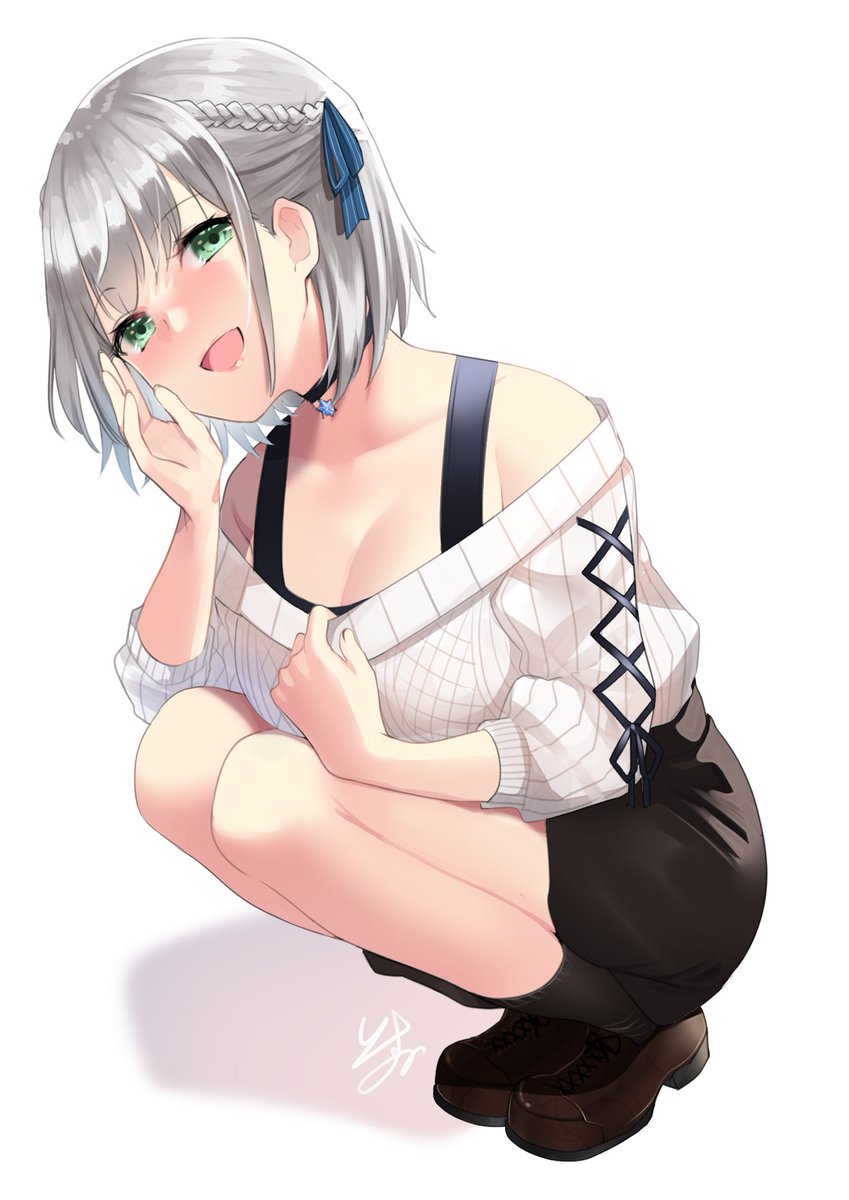 白銀ノエル 「「お姉ちゃんと一緒に遊ぼ?」
 #ノエラート 」|いすか🐉🍕のイラスト