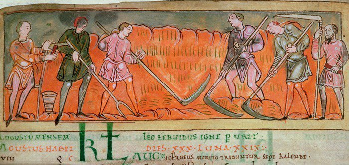 ClerkofOxford's tweet photo. In many early medieval calendars, 7 August - halfway between midsummer and the autumnal equinox - is the beginning of a new season. It's the first day of autumn, when the earth is rich with the abundance of the harvest. Some Anglo-Saxon harvest poetry: https://t.co/mVAnDVogNv https://t.co/penuaoEGGg