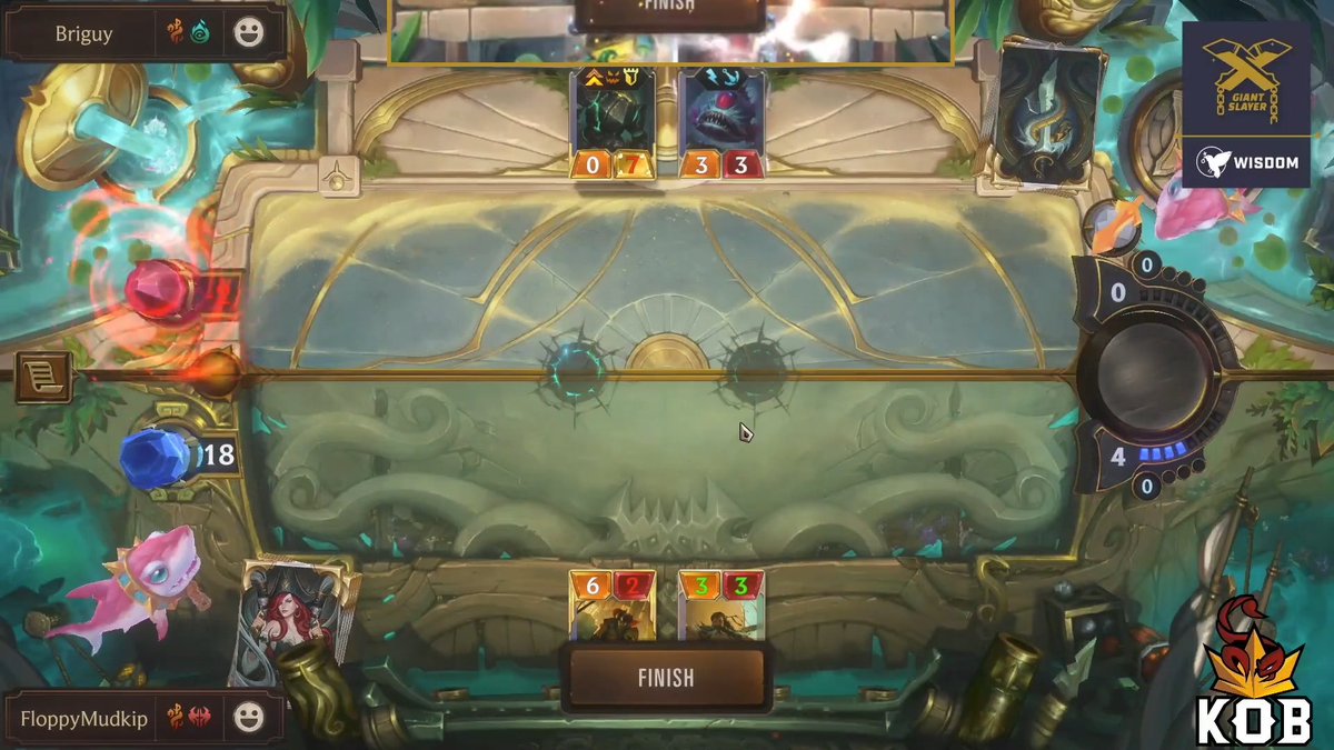 Essa é a tela final da partida do Fight Night: Legends by <a href="/GiantSlayerLoR/">Legends of Runeterra by Giant Slayer</a> com a nossa logo em evidência!

<a href="/TheFloppyMudkip/">FloppyMudkip</a> foi um monstro. Ele jogou bem demais, mereceu o primeiro lugar e trouxe esse título para a KOB.

#GOKOB #LongLiveTheKing