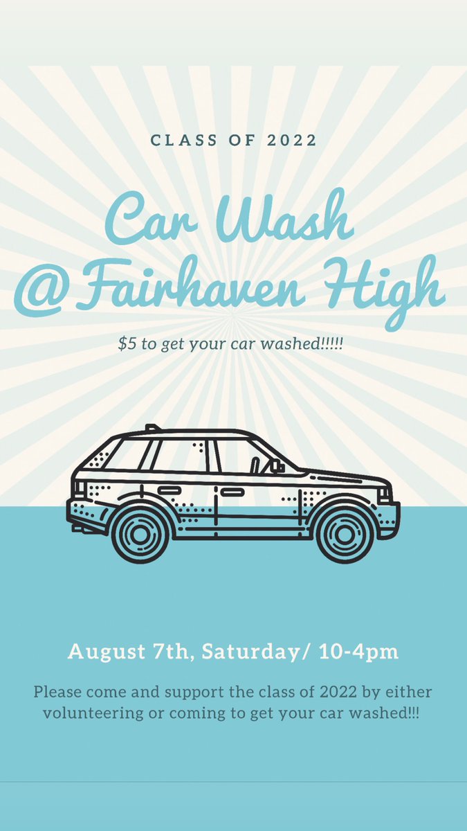 fhsclass2022's tweet image. Car wash tomorrow!!!!