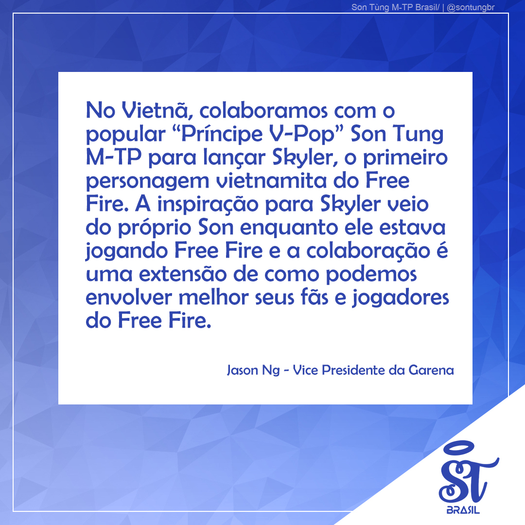[NEWS] Jason Ng, Vice Presidente do Garena cita Son Tùng M-TP e a colaboração com o Free Fire em uma recente entrevista ao WARC.

Leia mais:
warc.com/newsandopinion…

<a href="/sontungmtp777/">M-TP</a> #SonTungMTP