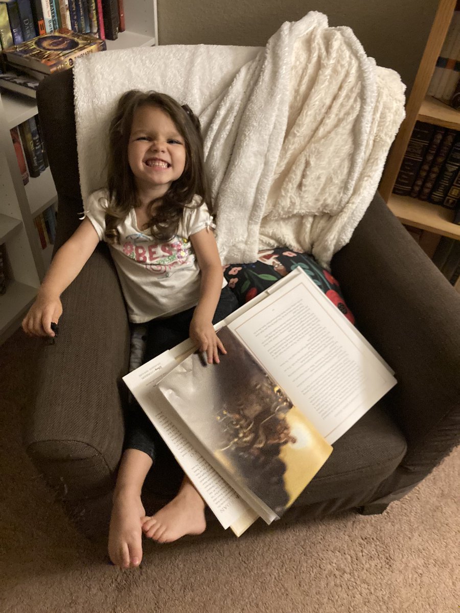 bookedonfeels's tweet photo. A little @rickriordan fan already at 3 years old! (I’m raising her right, I know 🤗) #bookworm #tinybookworm https://t.co/lBiNk0USPq