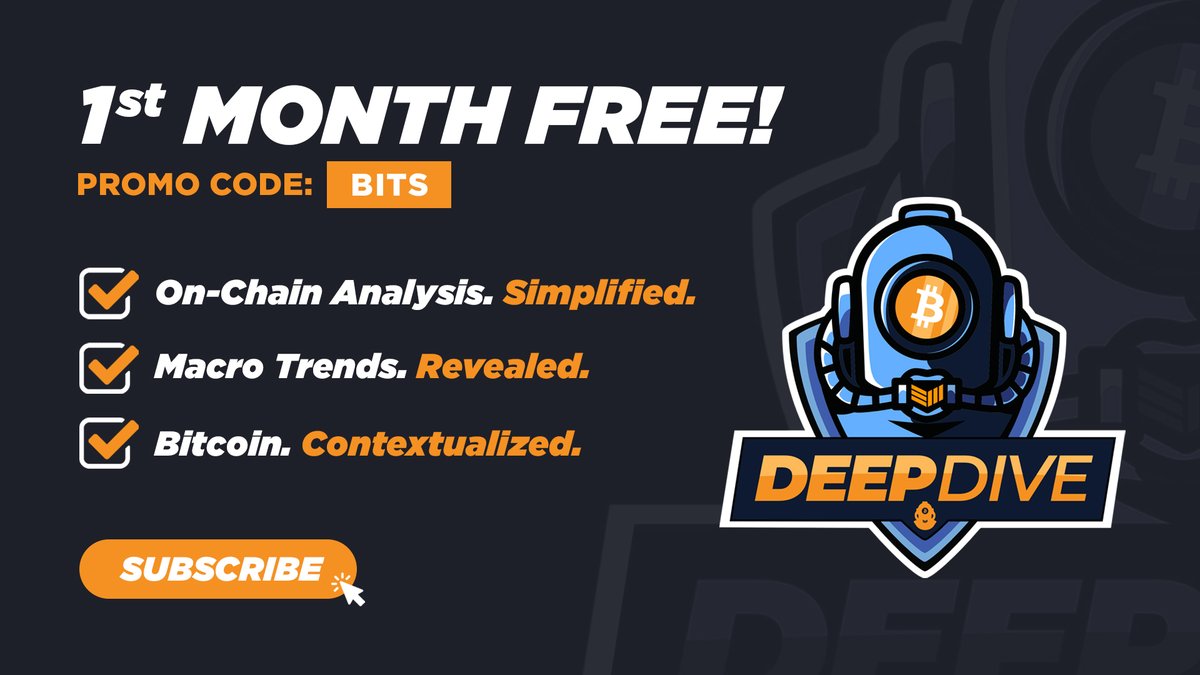 Get unique #Bitcoin market insights from The Deep Dive, our premium newsletter, right to your inbox daily.

☑️ On-Chain &amp; Derivatives data
☑️ Market Insights on Bitcoin Miners
☑️ Global Macro Analysis

1st month FREE w/ promo code: "BITS"
🔗 members.bitcoinmagazine.com