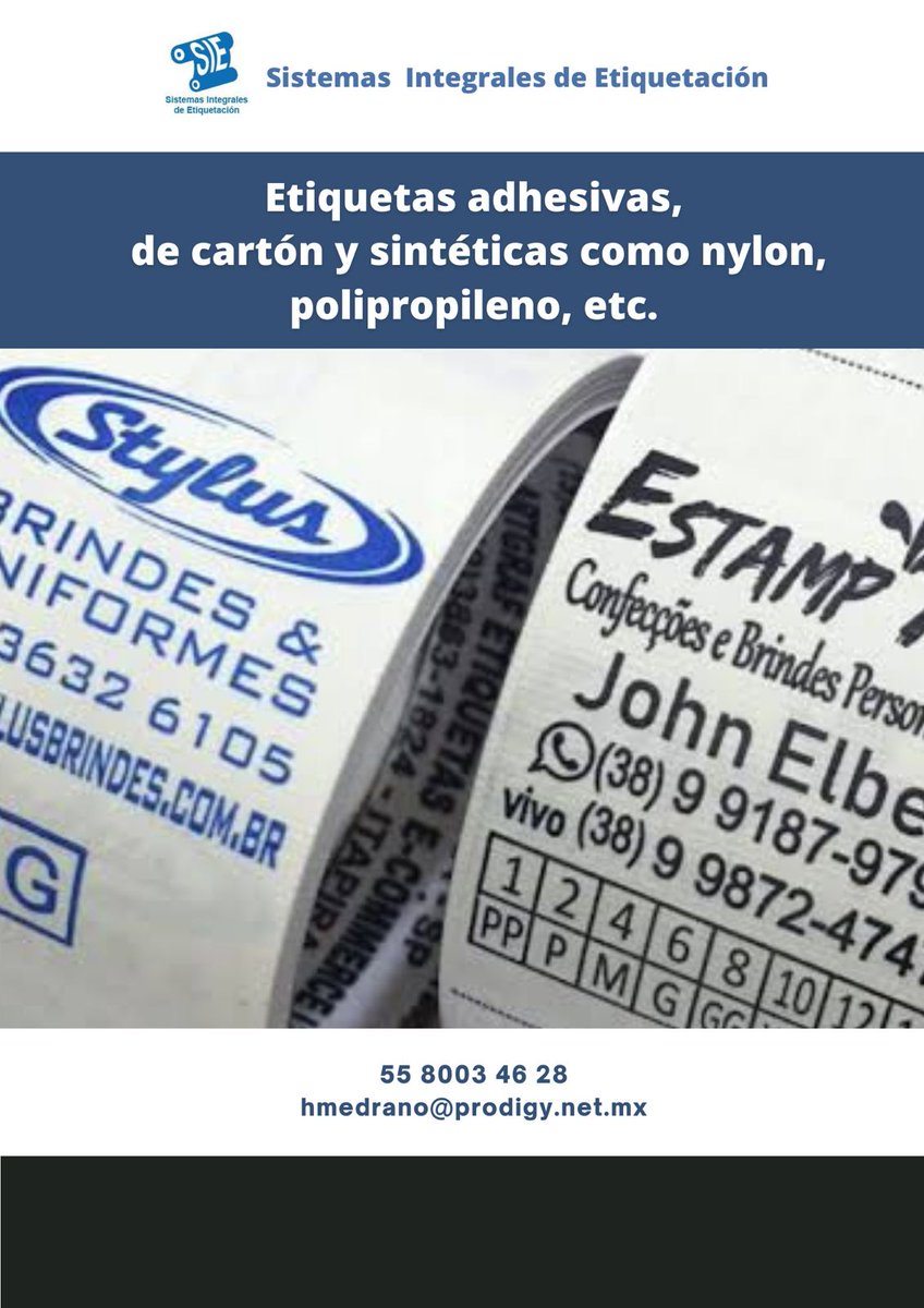DeSitemas's tweet image. Clasificacion, identificacion y organizacion de tus productos, #SIE lo pone a tu disposicion con la mejor maquila de etiquetas y diseños para impulsar tu negocio. Te ofrecemos tambien reparacion y venta de impresoras #Zebra y #Datamax. Comunicate con los expertos en #etiquetas.📲