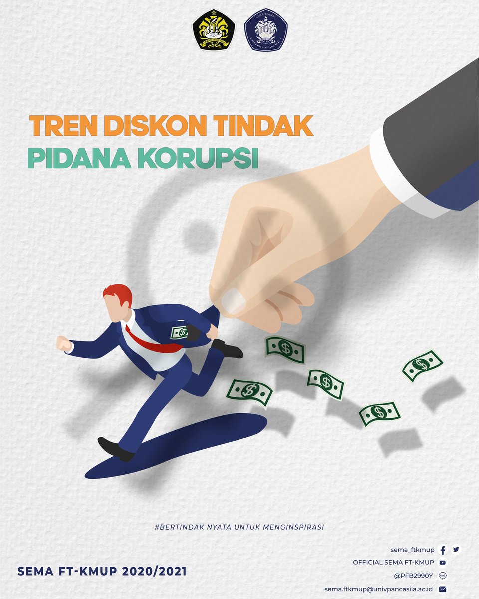 [BASA BASI]
Bacaan Santai Berbasis Informasi
.
TREN DISKON TINDAK PIDANA KORUPSI
.
(Caption lebih lengkap, dapat kamu baca di akun Instagram, line dan facebook SEMA FT-KMUP)
.
Bidang III Kesejahteraan Mahasiswa
SEMA FT-KMUP 2020/2021
"Bertindak nyata untuk menginspirasi"