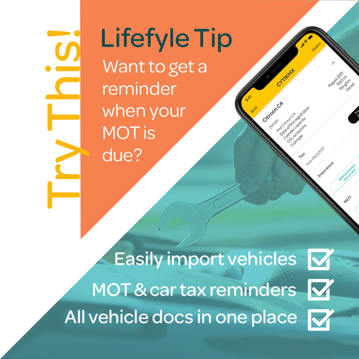 Want to get a reminder when your MOT or car tax is due? You can do this right within Lifefyle! Simply add your car registration number and reminders are set up automatically. You can also add important vehicle documents which you can access anywhere, anytime.
​
​#organiseyourh