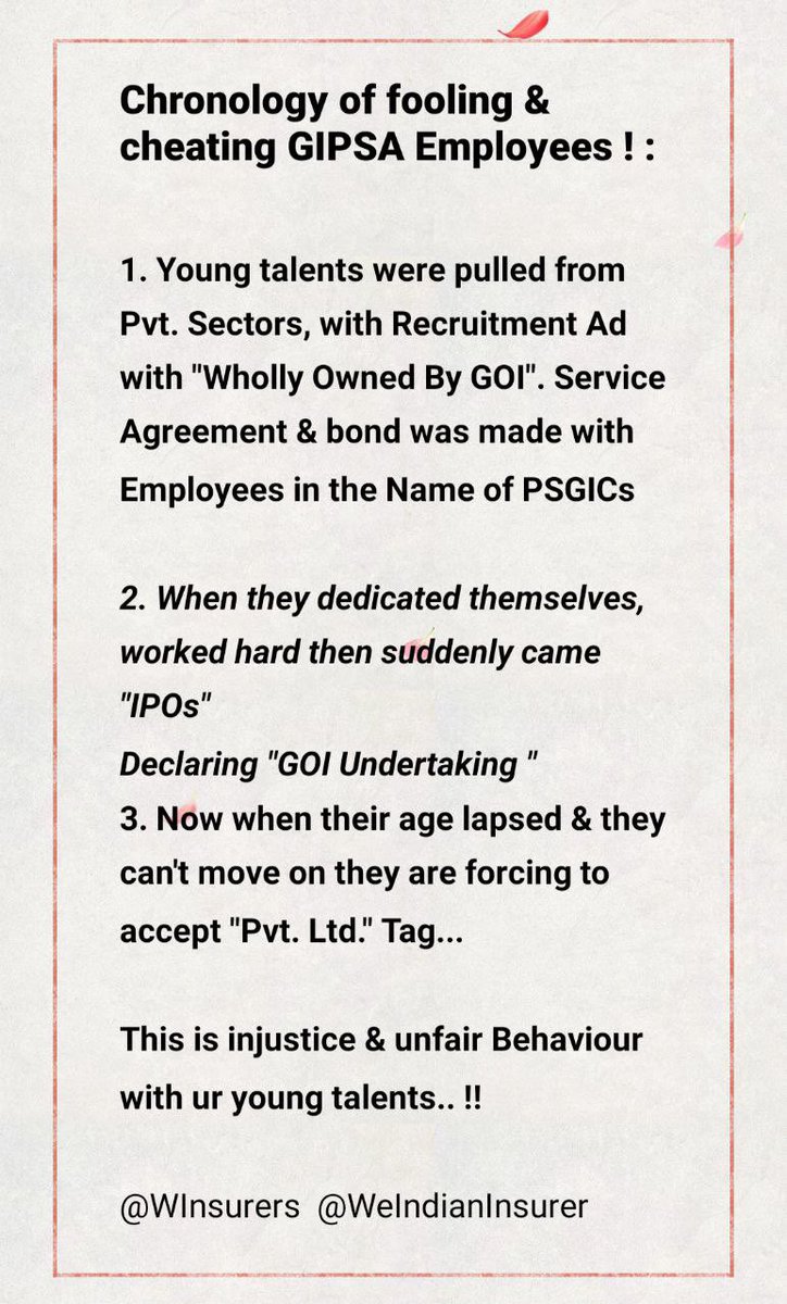 Swats_m's tweet photo. •Cleared All India level exam after sheer hardwork
•Signed a bond agreement of 4 years that forbade us from opting another career
•Choose Job security/Public service/Stable career over Lucrative private jobs
 •Now Govt decides to Privatise!
#Cheated

#withdrawGIBNAA2021 https://t.co/cYtggSG05b