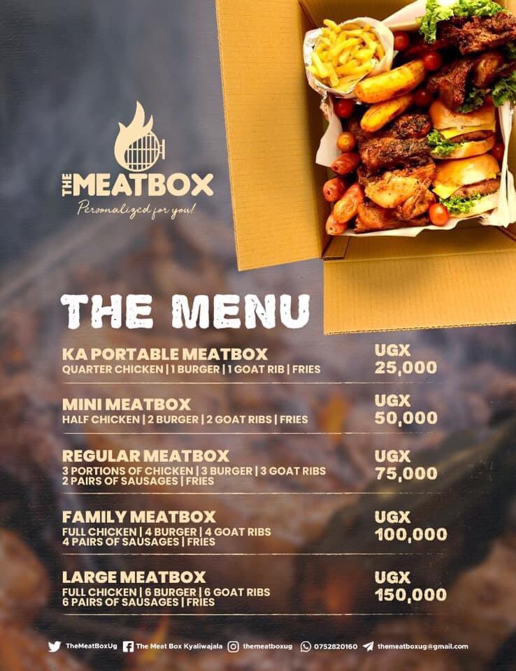 TheMeatBoxUg's tweet photo. Note : The Meat Box is served everyday from 1pm - 4pm and due to the curfew restrictions, Pre-Orders are advised

DM/ Call or WhatsApp 0752820160 to order 🍽 #TheMeatBox 😋 https://t.co/NdfJ6NoCjg