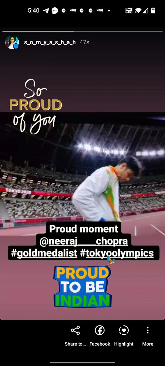 Som291086's tweet photo. Proud moment for every citizen of India #TokyoOlympics2020 #NeerajChopra https://t.co/X6N4cAj8CW