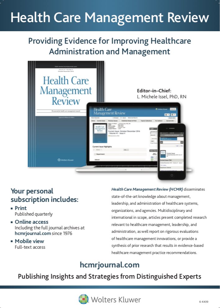 HCMRonline's tweet photo. Subscribe to HCMR and get access to all of our previously published issues back to 1976! Sign up for a free account and then subscribe: https://t.co/Ji4KAUk6zh #HCMR #HealthManagement #HealthSystems #EpiTwitter #EconTwitter #HealthPolicy #HealthLeaders #HealthExecutives #MBA https://t.co/khSD1FZwzu