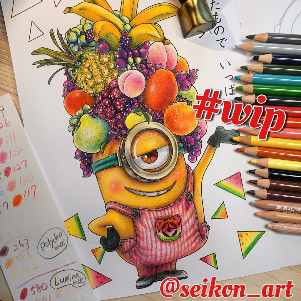 Twitter 上的 田口誠子 Lovely Minion Thank You For Watching The Instagram Live T Co Rcepxxfmvj Wip Usj ユニバ好き Minion Minions ミニオン フルーツ Fruits Tropical トロピカル Usj 色鉛筆 Coloringbook 塗り絵 ぬりえ Art