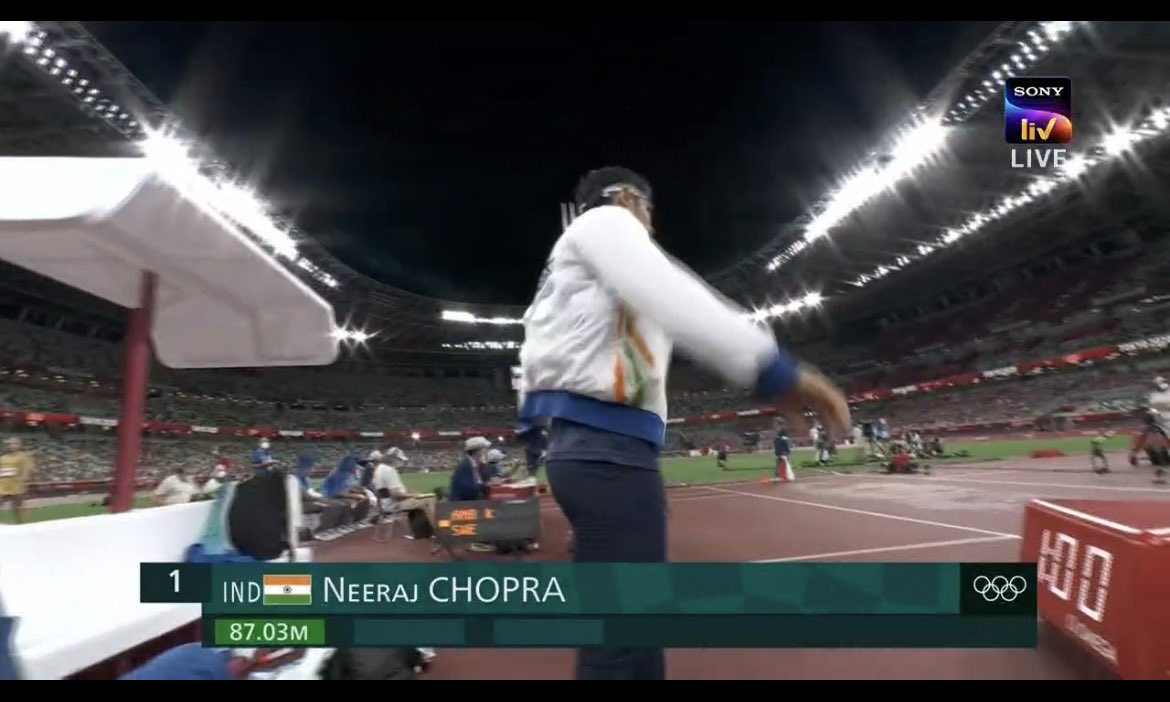 harishbagri's tweet photo. History Made in Tokyo Olympics!

Neeraj Chopra brings #GOLD for India in #Javelin thrower! What an achievement. #India is #Proud of You.

#NeerajChopra #TokyoOlympics #Olympics2021 #IndiaInOlympics #Gold #IndiaGold https://t.co/QsOZLWn96S