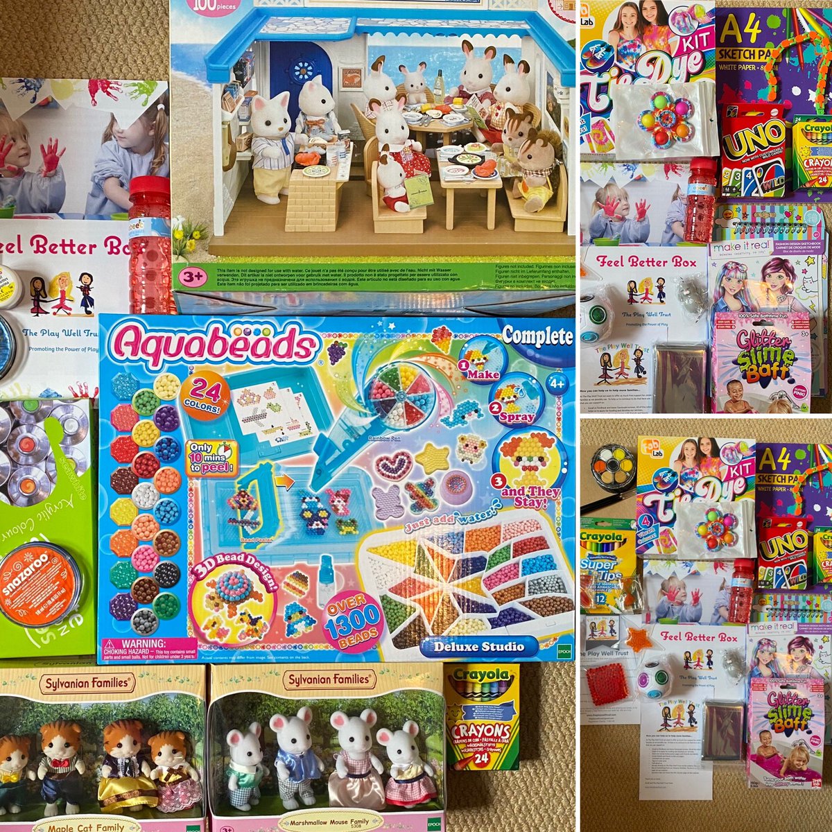 play_trust's tweet photo. Two more Feel Better Boxes packed and ready to go. One of these is on it’s way to a hospital play team so that lots of children and families can benefit from our toys. ☺️

#theplaywelltrust #charity #play #playmatters #hospital #playteam #summerofplay #saturday #weekend https://t.co/Ukm783NIqV