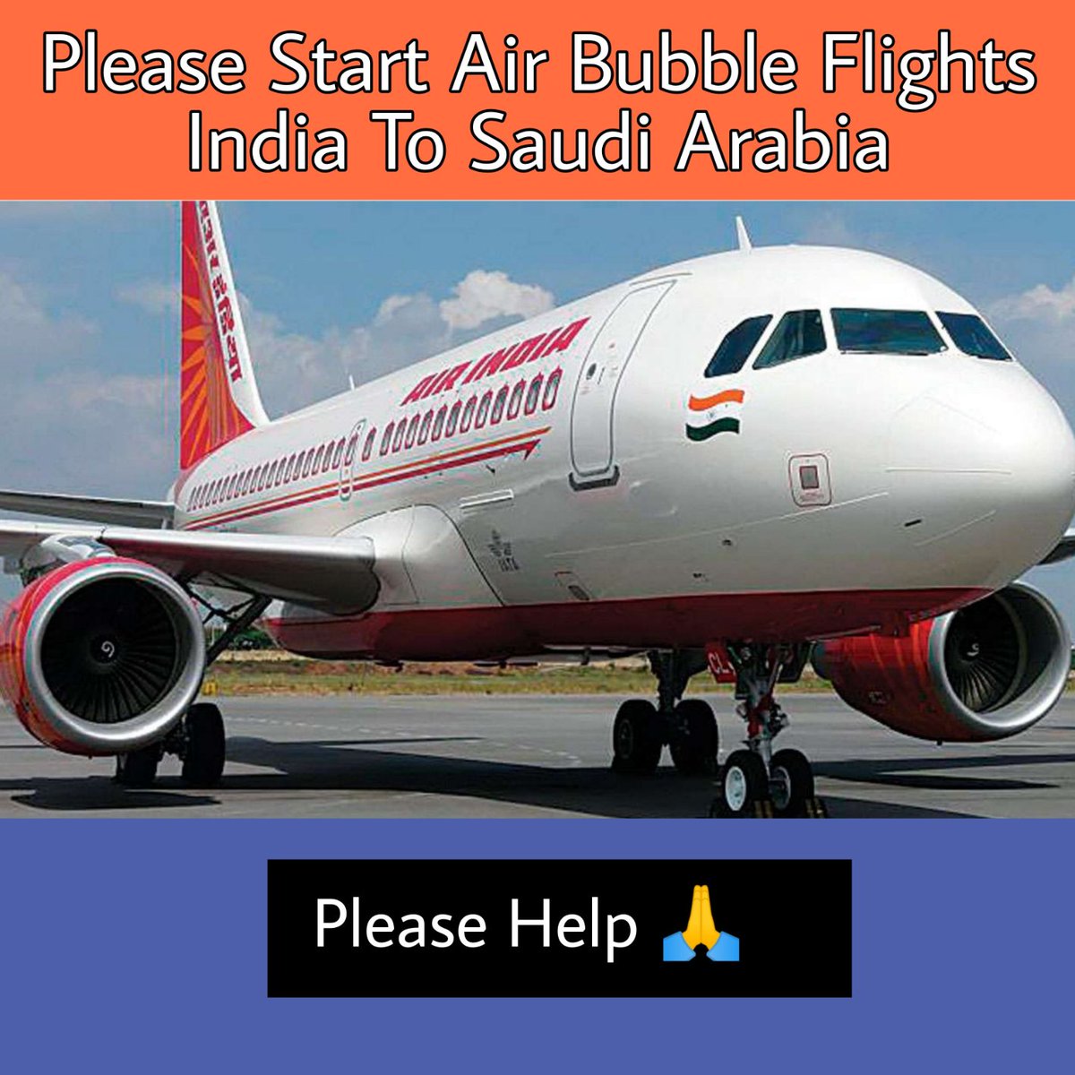 zameerkhan71's tweet photo. मेरी भारत सरकार से दर्खास्त है
start Air Bubble flights from India to Saudi for vaccinated travelers.
#Start_AirBubble_Flight_IND_KSA
@IndianEmbRiyadh
@drausaf
@JM_Scindia
@SachinPilot
@DrSJaishankar
@narendramodi
@DGCAIndia
@BBCHindi
@CGIJeddah
@MEAIndia
 @MOS_MEA
 @VMBJP https://t.co/72sUHL8IpZ
