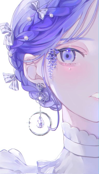 「crescent earrings」 illustration images(Popular｜RT&Fav:50)