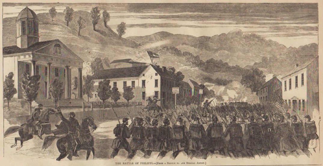 Coach_Rowe's tweet photo. In the Summer of 1861, the Battle of Philippi started things off in the Civil War... Today, in the Summer of 2021, the Battlers ascend the hills of Philippi to set things off for the season!! #GoBattlers #WhoDaresWins #AldersonBroaddus 

⚔️😈⚔️ https://t.co/2usuowmeyM