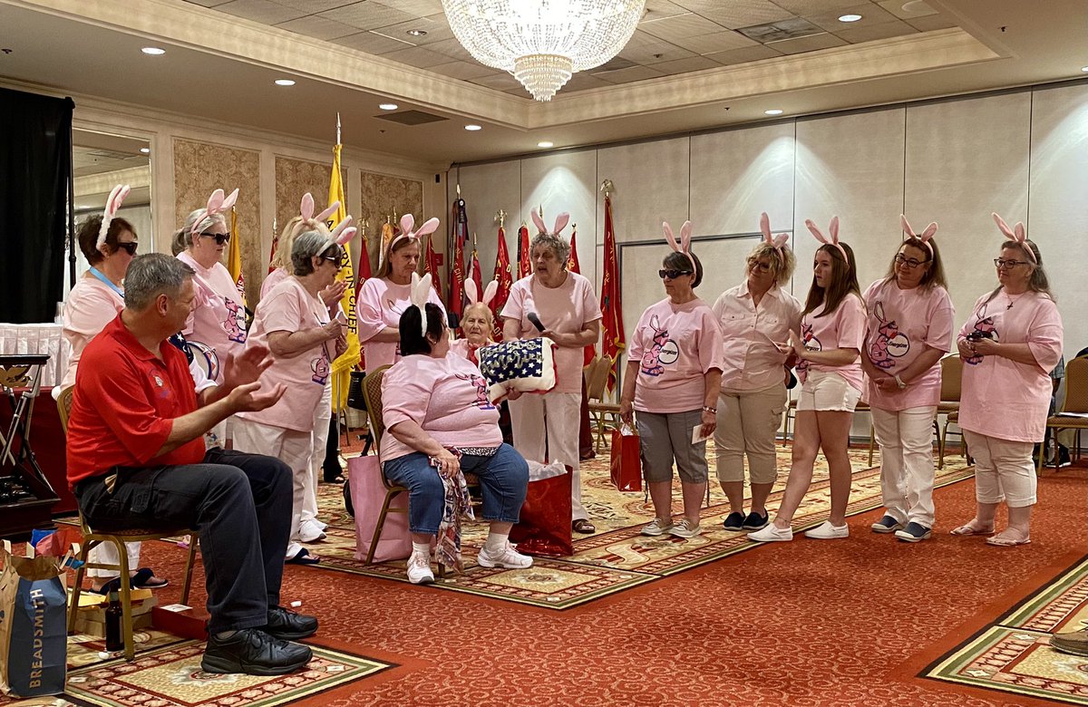 SUVCW's tweet photo. Toasting and roasting of #SUVCW 2020-21 Commander-in-Chief Brian C. Pierson and #ASUVCW 2019-21 National President โEnergizer Bunnyโ Wanda Langdon last night at National Encampment. Congratulations and thank you, Brian and Wanda!! ๐บ๐ธ๐บ๐ธ https://t.co/EAu6FPlV32
