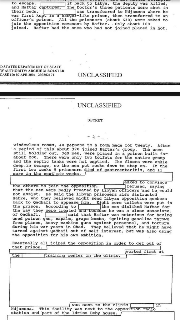 ReedBrody's tweet photo. #Libya strongman Khalifa #Haftar (#Hiftar) also accused of abuse while running secret 1990 CIA op in #HissèneHabré's Chad https://t.co/5K1ajvPI0c https://t.co/jFPOvABKhD