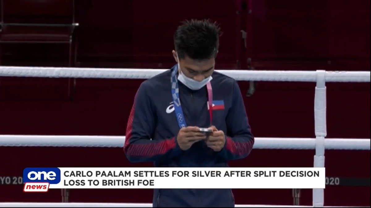onenewsph's tweet photo. Team #PHI bagged its second silver medal in #Tokyo2020 after boxer Carlo Paalam was defeated by Galal Yafai of #GBR in the men’s flyweight finals. #SeeUsStronger 

WATCH: https://t.co/PWRJLC3hRy https://t.co/2oXdVbQQew