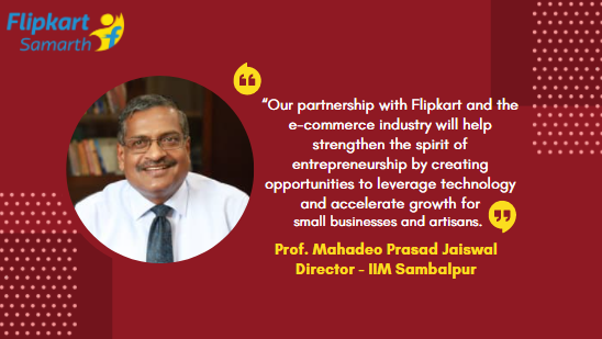 FlipkartStories's tweet photo. #News: @Flipkart and @iim_sambalpur to partner to support small businesses and artisans

- To help MSMEs, artisans, weavers by giving them know-how to leverage technology &amp; e-commerce for market access, and to promote startups
Read: https://t.co/wom47ypjXQ
#NationalHandloomDay https://t.co/8zg2pXqJ0F