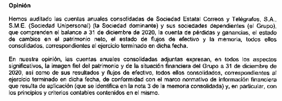 A raíz de un tweet he buscado los estados financieros de Correos, en principio por dos noticias que parecía que se contradecían entre sí. Así que vamos a ver lo que voy encontrando en sus estados financieros:
Los auditores son Grand Thomson y dicen que todo ok con Correos