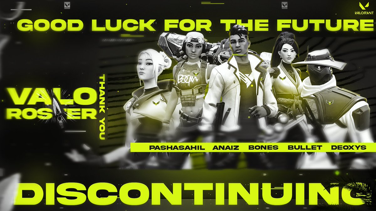 outsetesports's tweet photo. Sadly, our journey with the Valorant roster is coming to an end. Thank you for all your time and efforts with OS. We wish all of them a bright future and lots of success in their future endeavors.
•
•
•
#weoutset https://t.co/Xe9NILvkMN