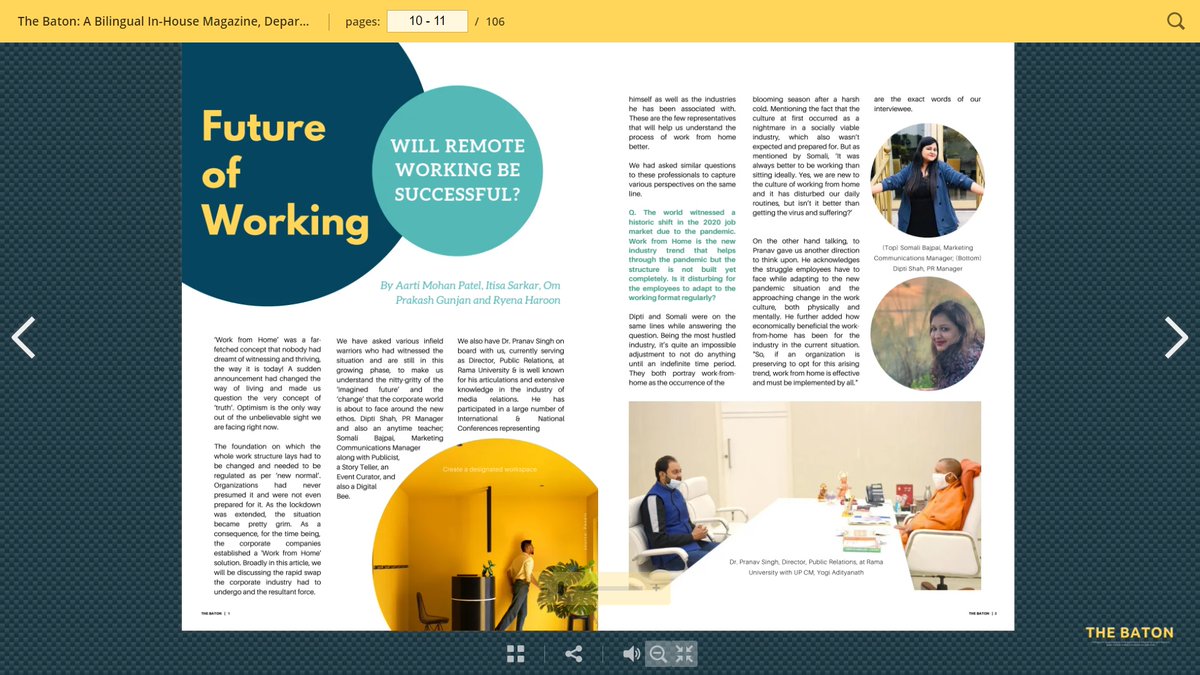 Omprakashgunjan's tweet photo. To understand how the pandemic has changed the working scenario currently, take a look at the article - 'Future of working' with
@AnubhutiYadava
for TheBaton'21.
To read the magazine: https://t.co/I5jgyfuZZP
#thebatoniimc #BatMag
@IIMC_India https://t.co/hUipb7Ot9U