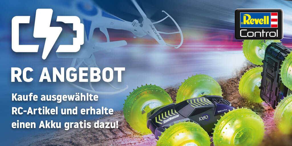 RevellGermany's tweet photo. Kaufe ausgewählte RC-Artikel und erhalte einen Ersatz-Akku gratis dazu! 👍
Verlängere den Fahrspaß mit dem zweiten Akku.
Jetzt zugreifen unter https://t.co/lqDQDfU6KT
#rc #rccars #rcheli #rcdrone #dronelife #yeahracing #rcdrift #rchobby #revellcontrol #radiocontrol #revell https://t.co/Xi1aKx6Yrb
