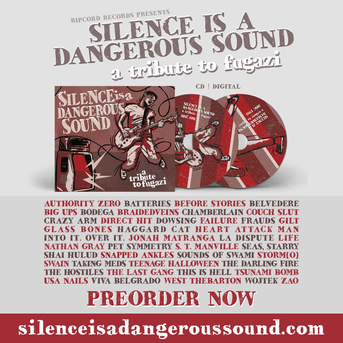 We're honoured to be a part of this Fugazi tribute comp! So many great bands with all proceeds going to Tribe Animal Sanctuary Scotland. Released 1st Oct. Preorder here: silenceisadangeroussound.com x