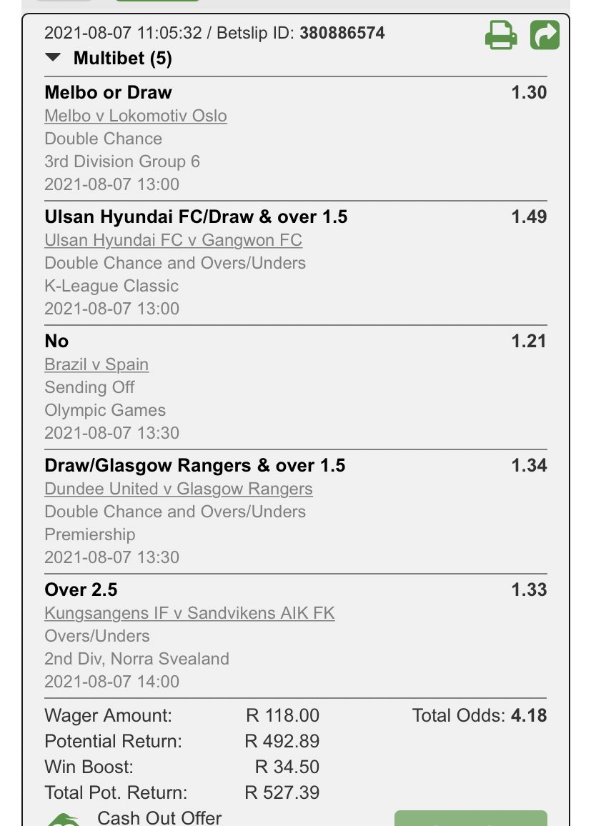 SportBetPunter's tweet photo. X16B3DE2E , 4.18 Odds ๐ฅ๐ฏ #OperationBuildYourAccount #Bet1 of day 2 ๐ฅ https://t.co/xgdVOaE0nQ