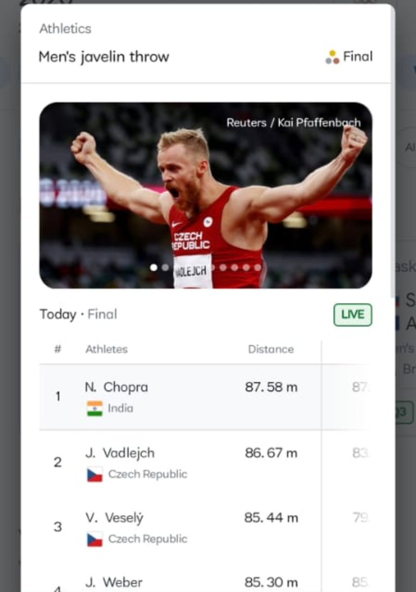 SaswatM2k19's tweet image. Thank you @neerajchoprajav for the gold🇮🇳🇮🇳🇮🇳🇮🇳🇮🇳🥇🥇🥇🥇🥇