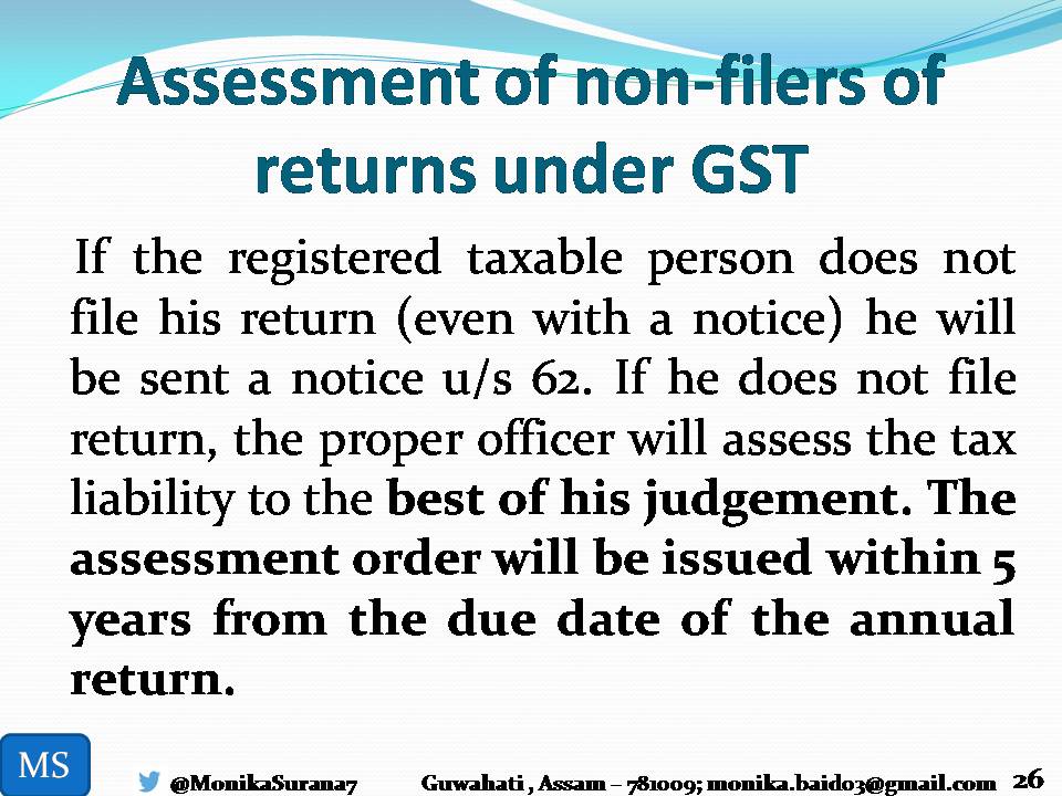 MonikaSurana7's tweet photo. #GST
#Assessment
#Nonfilers
#Sec62 https://t.co/mRuYwcGkIq