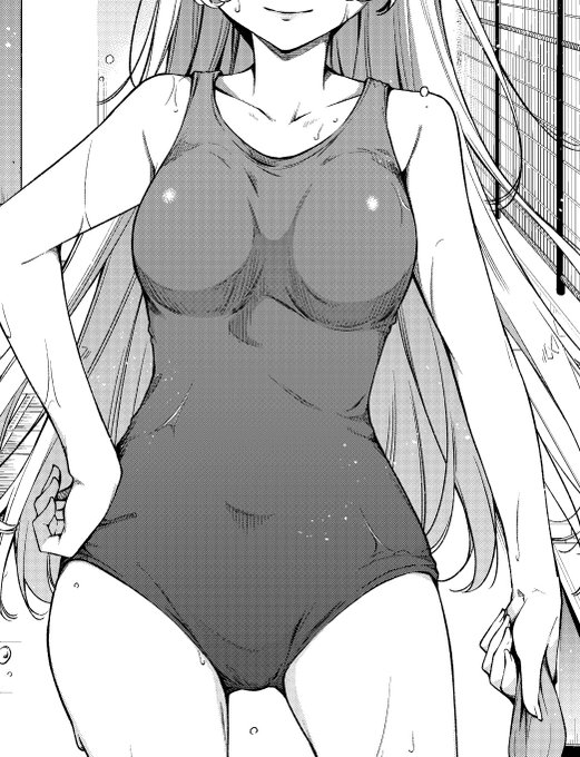 久しぶりにスク水書きました。月末をお待ちください😌 