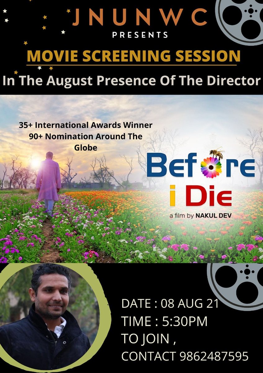 JNUNWC's tweet photo. 35+ International Awards Winner
90+ Nomination Around The Globe
"Before I die" is the story of Dr. Ramji Jaimal, a social reformer, resident of Village 'Darbi, who was fascinated by Nature from his childhood days. The healthier Environment that he had seen during childhood..(1/n) https://t.co/KsiRGp2QrJ