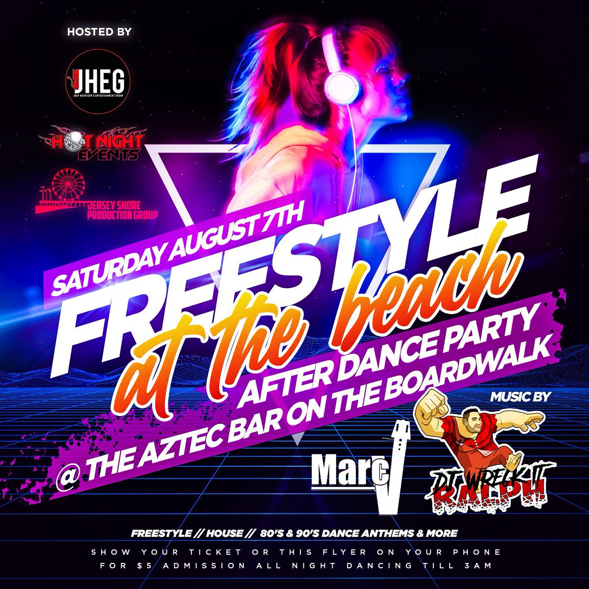 #freestyle at the #beach #afterparty @ #aztecbar #seasideheights on the #boardwalk #dance #music by #djwreckitralph <a href="/DJMarcV/">Marc V</a> Show this Tweet for $5 Admission Dance &amp; Party till 3am