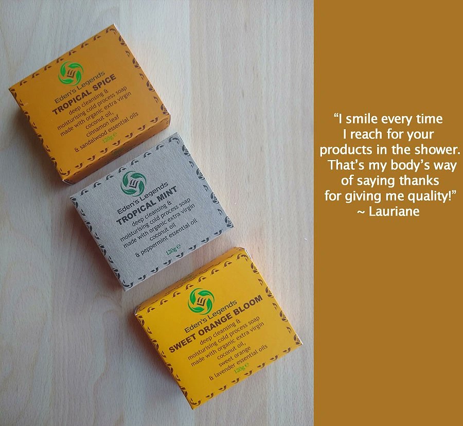 ScienceFitDon's tweet photo. Eden's Legends Handmade Organic Soap Selection 

Tropical Mint 
Tropical Spice 
Sweet Orange Bloom 

*Customer Review*

Visit https://t.co/NbGUD0VHrr to leave your review 

#Tropicalmint #TropicalSpice
#SweetOrangeBloom #coconutoil
#peppermint #cinnamon 
#sandalwood #lavender https://t.co/77H4yPfmPk