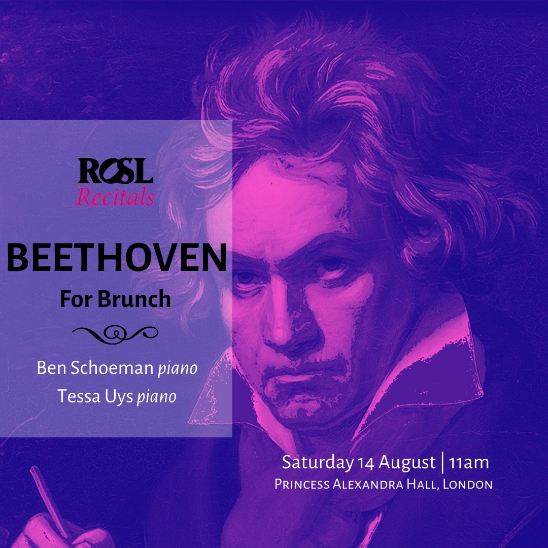 ROSLARTS's tweet image. 14 Aug 11am - #ROSLAlumni and pianists Tessa Uys &amp;amp; Ben Schoeman return to the Princess Alexandra Hall, to play Beethoven&apos;s Eroica symphony arranged for 4 hands! 

🎟️ &amp;amp; more info: ow.ly/5Skm50FM5YQ