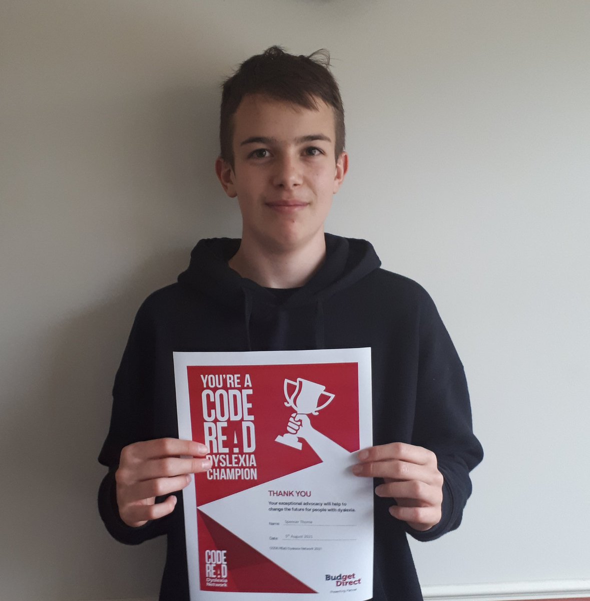 13 yo Spencer is our first Dyslexia  Champion . He wrote &amp; illustrated book of poems called Invisible Birds
“For anyone with dyslexia or who finds school hard”
He donated to Code REaD..$2800! THANKYou to our major sponsor <a href="/BudgetDirect/">Budget Direct</a> for this award #DyslexiaChampion