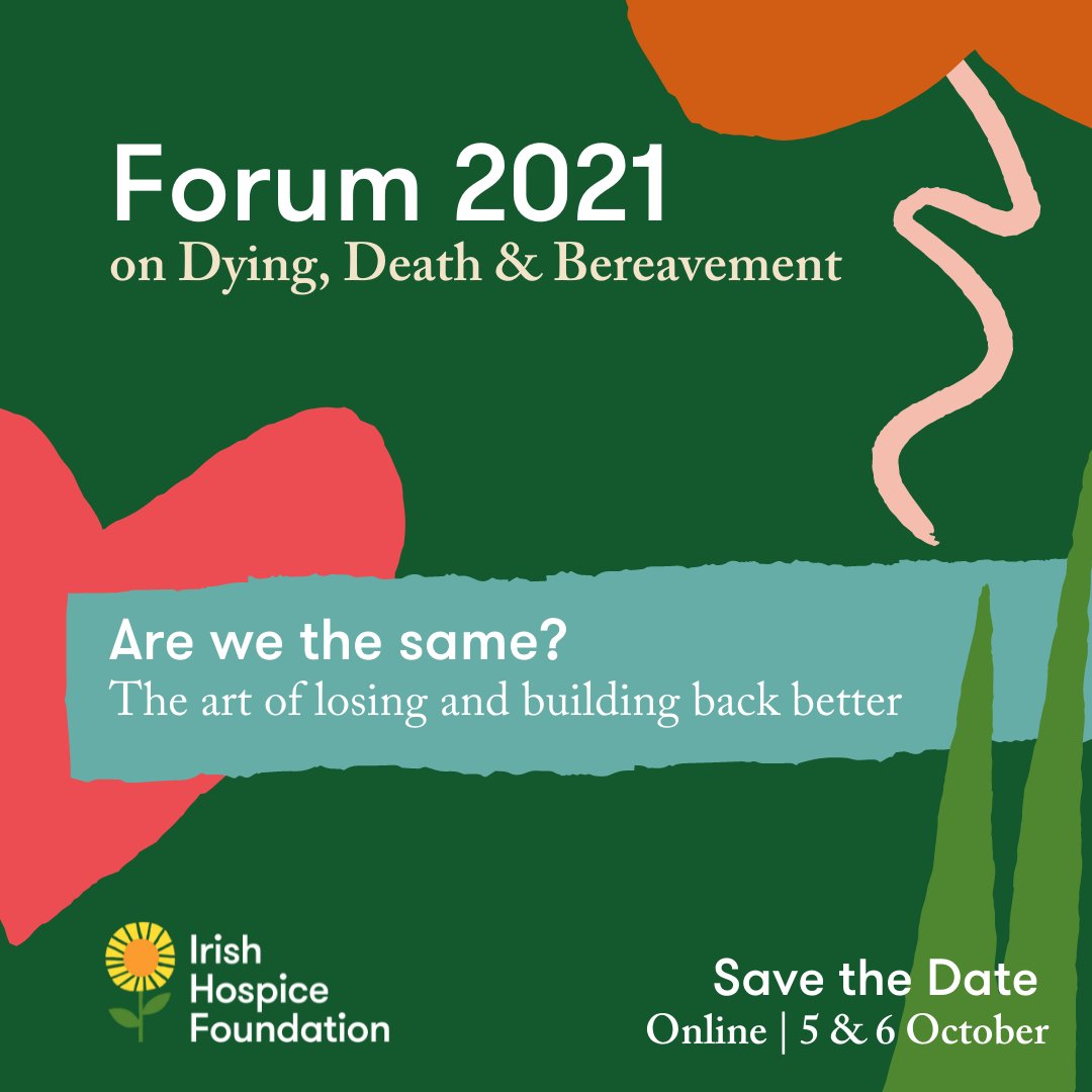Early-bird tickets are now on sale for our national conference, Forum 2021 on Dying, Death &amp; Bereavement.
Taking place online on 5 and 6 October, this year’s theme is ‘Are we the same: The art of losing and building back better’. Book now: ow.ly/gCGB50FEjav
