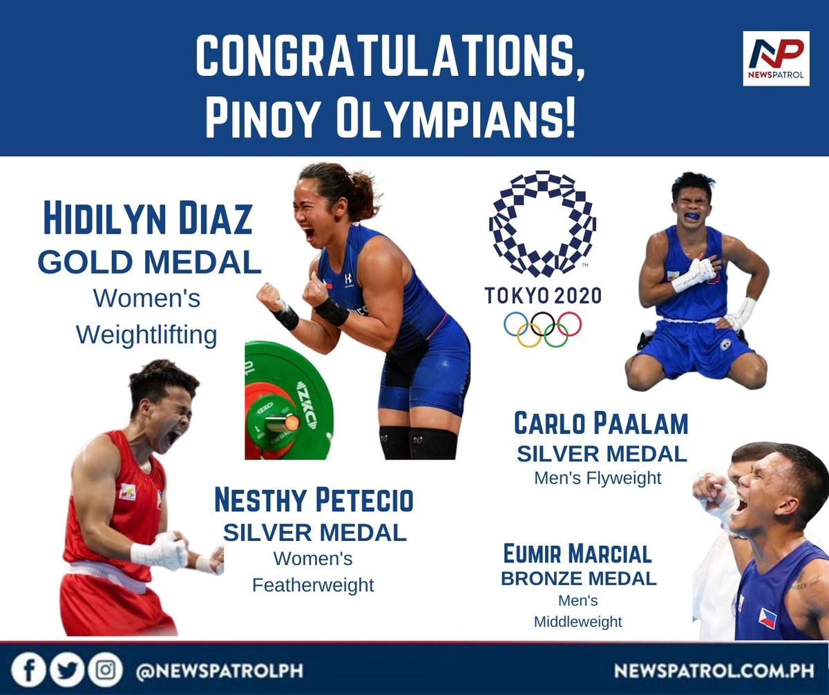 newspatrol_ph's tweet image. TOKYO 2020: Tagumpay Ng Pinoy Olympians! Congratulations at Salamat sa hatid ninyong karangalan para sa bansa. Mabuhay ang Team Pilipinas!