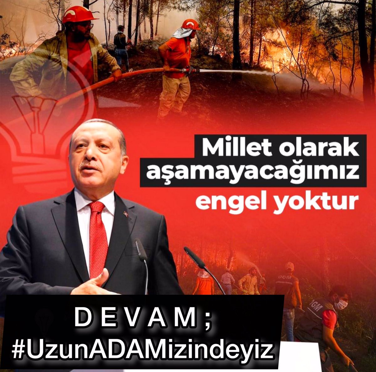 Başkan Erdoğan: "Muhalefet yangınlar konusunda bir yalan terörü estiriyor. 

Şu anda; 

16 uçak var bugün gelenlerle 20'ye çıktı. 

Bunun yanında 51 helikopter,

9 İHA var

850 arazöz çalışıyor.

👉 🇹🇷 D E V A M 🇹🇷 👈
#UzunADAMizindeyiz