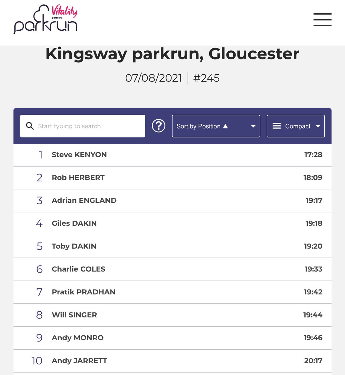 Kingsway parkrun tweet media