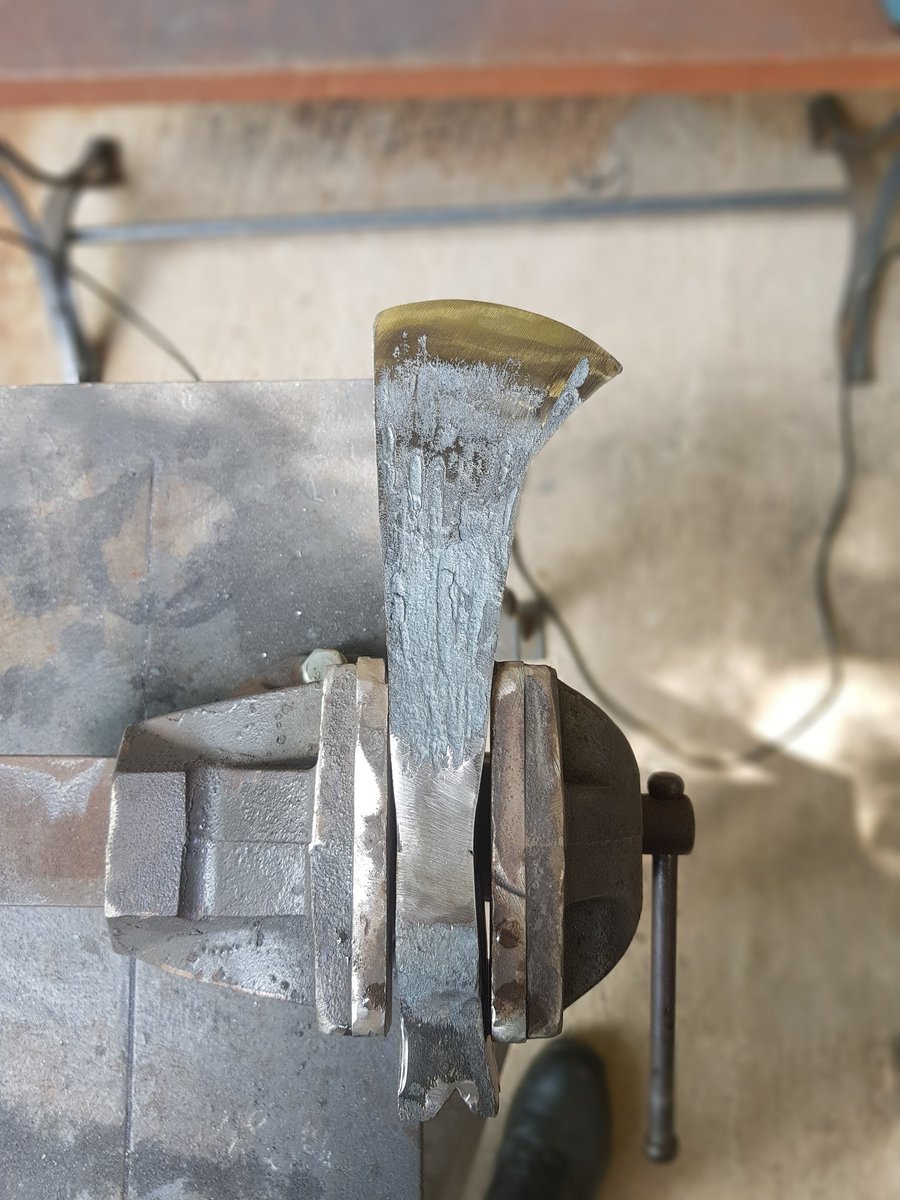 BushyBeardTom's tweet photo. On day 3 I attended a forge experience day at Old fields Forge Ltd, where I got to make my own axe. It began life as a bar of steel, and after 6 hours of the most fun I've ever had, I walked away with a glorious axe and a smile that was a mile wide. A must for all! #oldfieldforge https://t.co/s3V1Wx2fNM