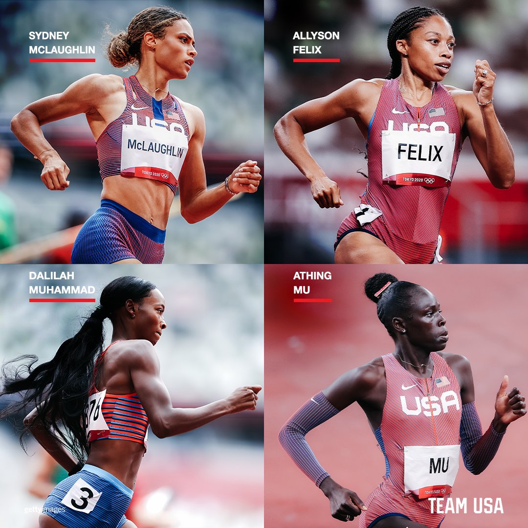 Stacked. The #TeamUSA women's 4x400m relay team is stacked. #TokyoOlympics