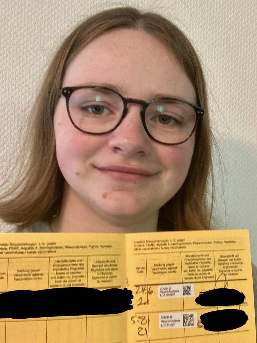 feyclown's tweet photo. My friend and I got our second doses on the 31st (me) and 5th (her). Get your shots, people! #VaxTag #GISH https://t.co/wynAoEVfXi