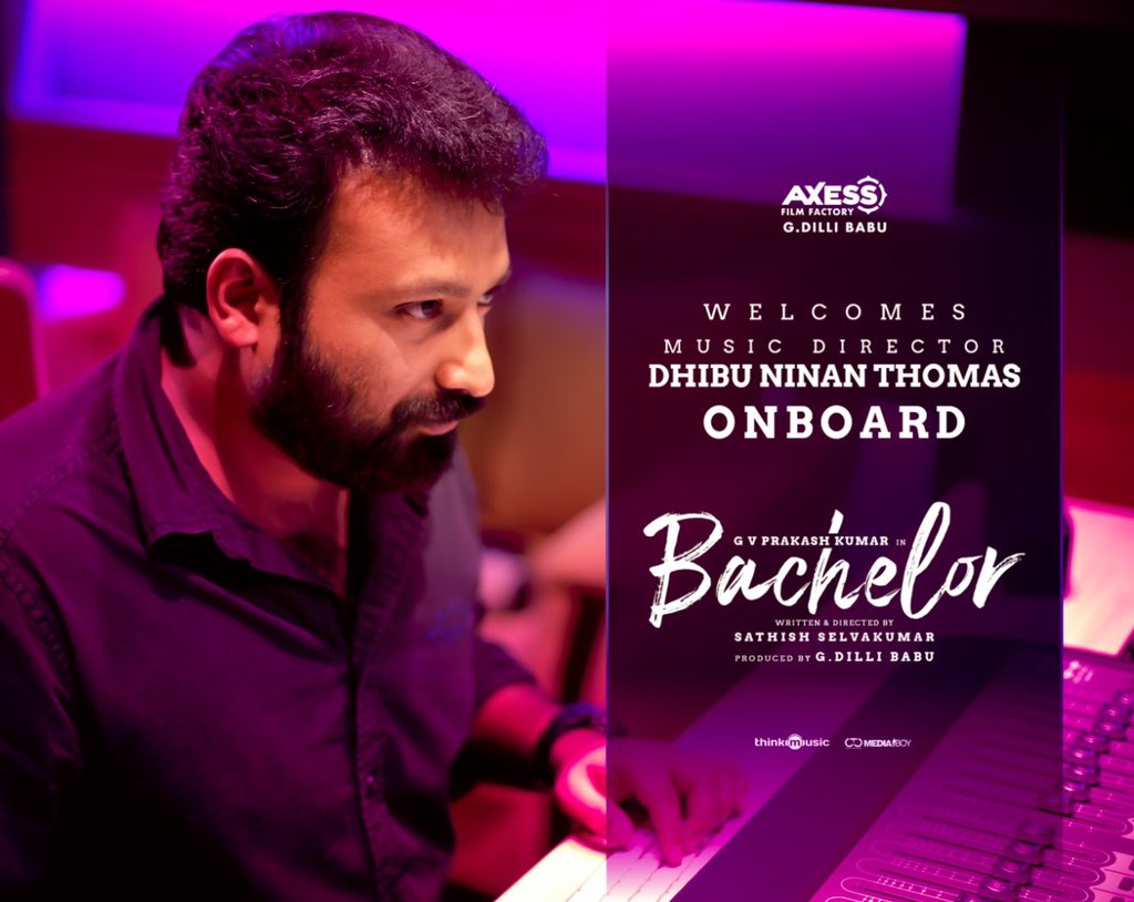 Welcome on board @dhibuofficial for  #Bachelor.

Super excited to listen to ur first single. Coming soon.

@Dili_AFF @dir_sathish @AxessFilm @DoneChannel1 @thenieswar @divyabarti2801 @CtcMediaboy @itspooranesh @gopiprasannaa @decteamworks