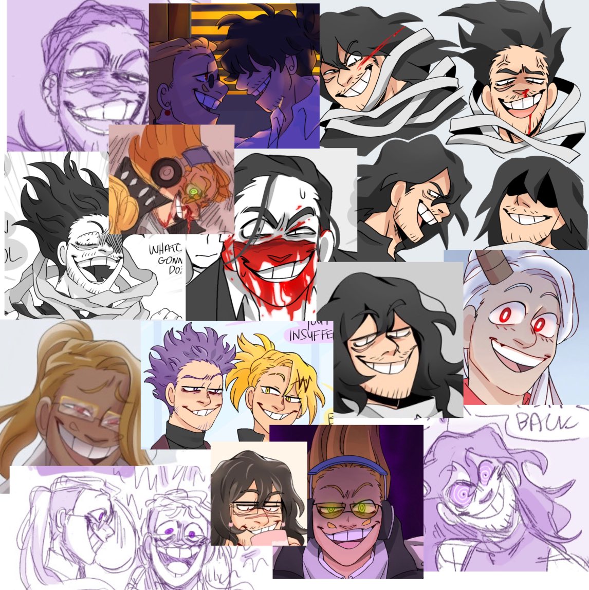 my favorite things to draw: smirks and big teef smiles 